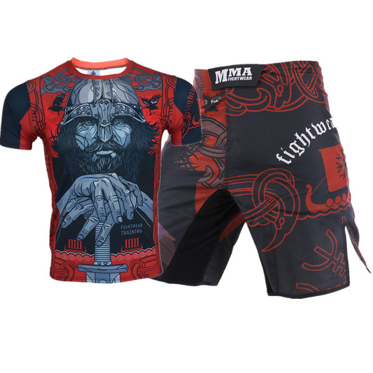 T-shirts And Short Spants Men Boxing Rashguard