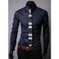 Fitted Shirts For Men Designer Plaid Stripes Pattern